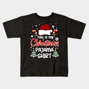 This Is My Christmas Pajama Shirt Xmas Lights Funny Holiday T-Shirt Kids T-Shirt